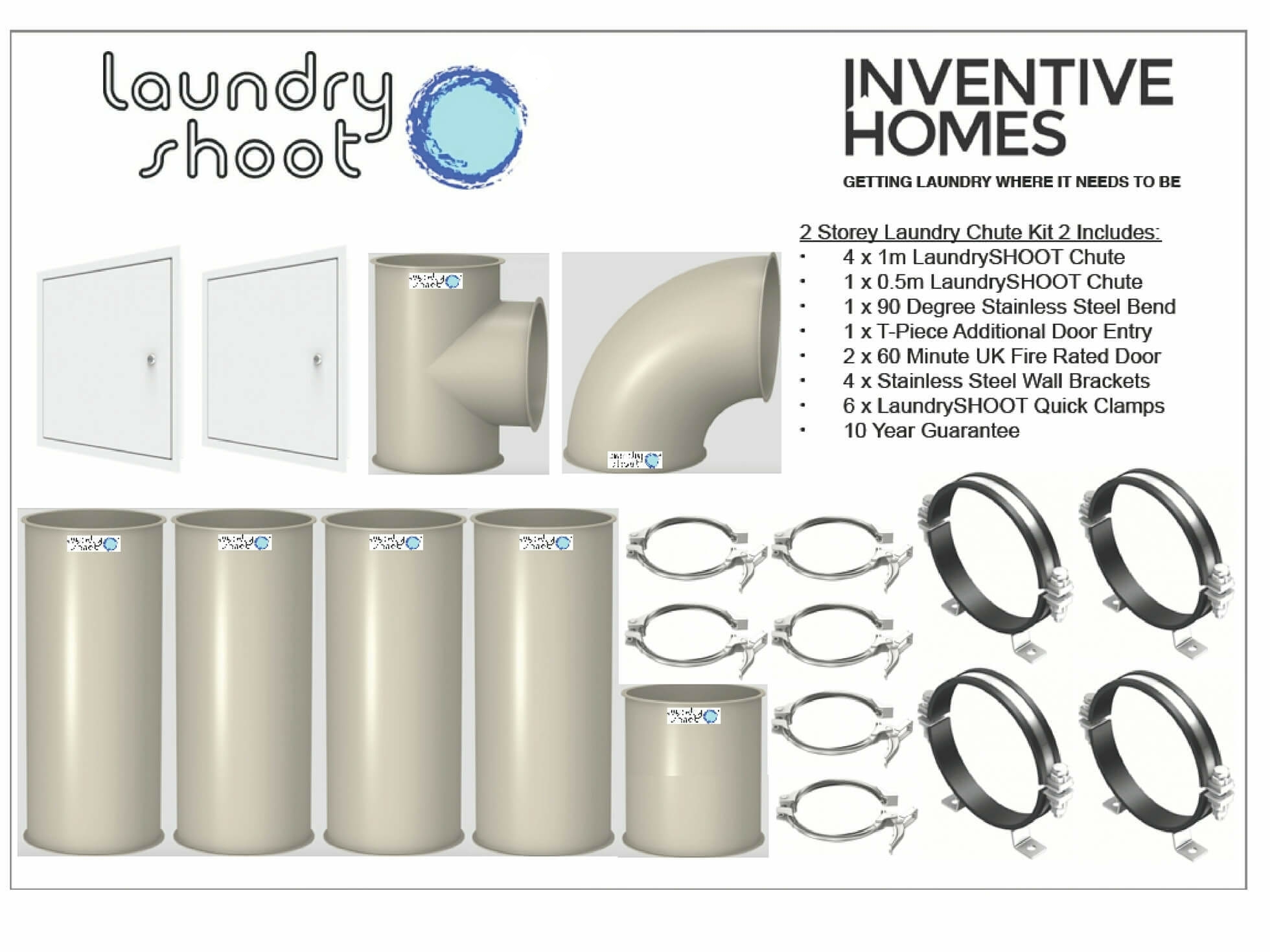 Laundry shoot Laundry Chute - 2 Storey House Kit 2 (Inc 2 Entry Points)