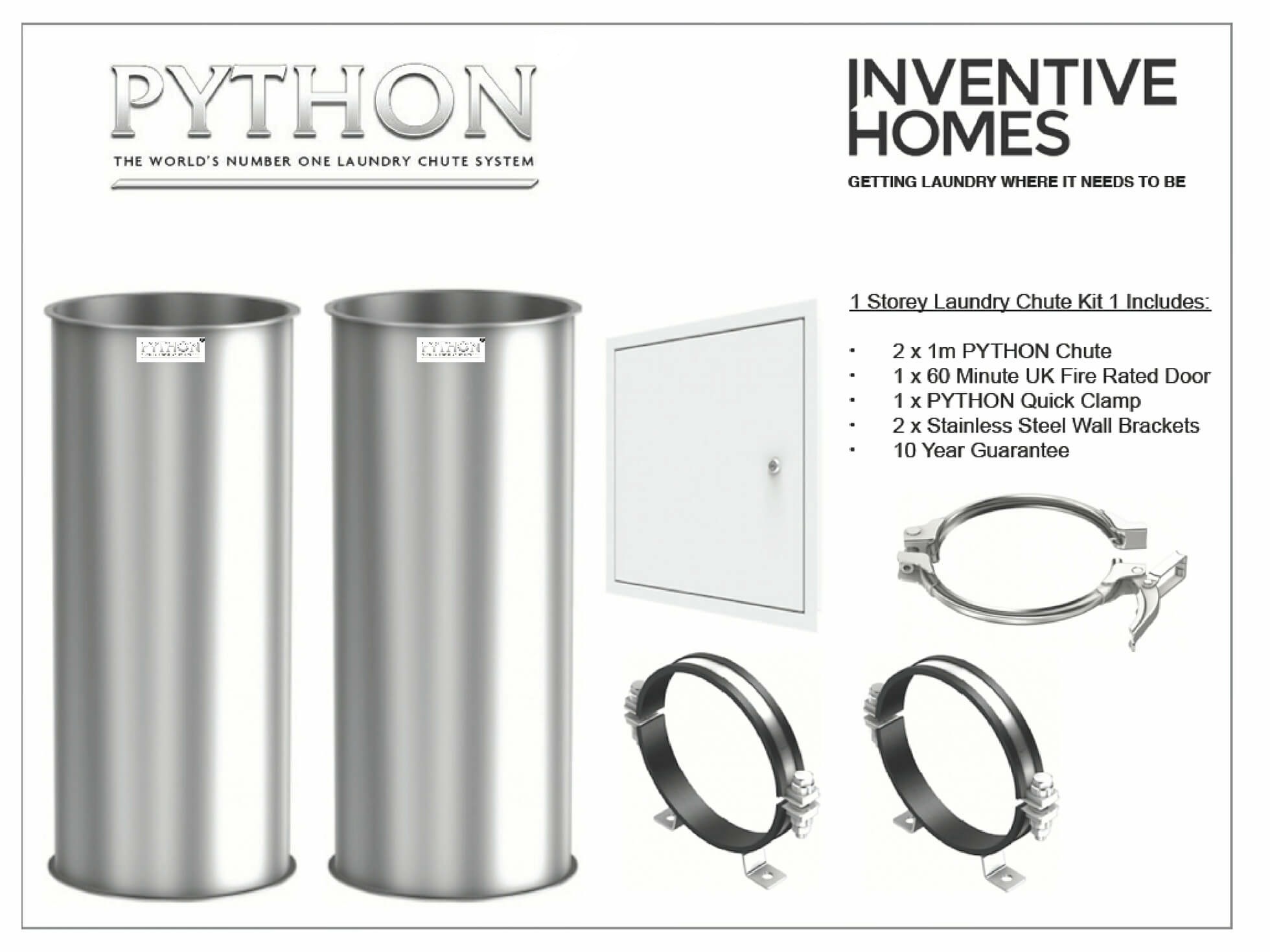 Python Laundry Chute - 1 Storey Laundry Chute Kit 1